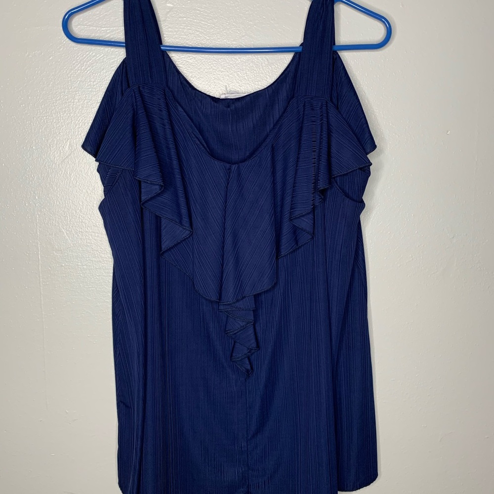 Navy Blue Sleeveless Blouse